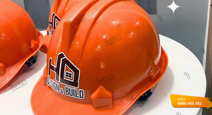 Mẫu in tem decal nổi dán nón bảo hộ