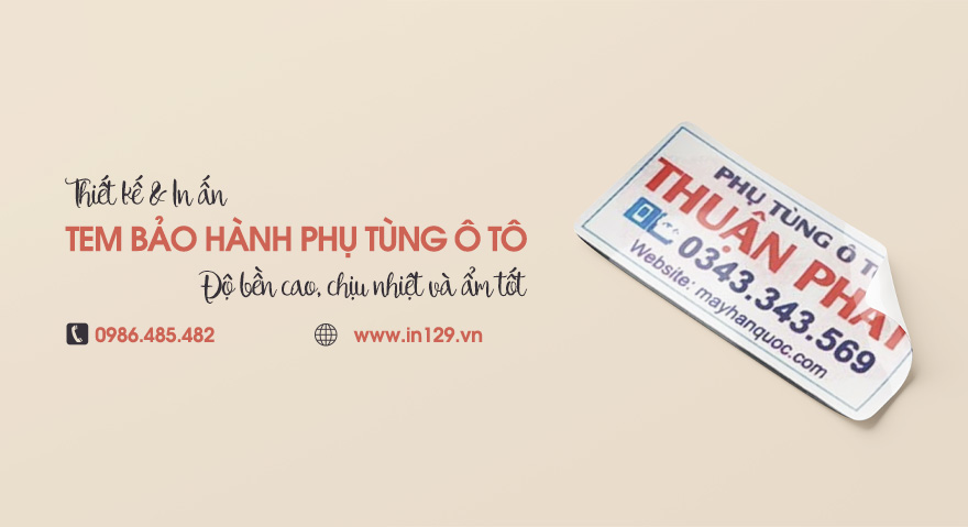 In tem bảo hành phụ tùng ô tô giá rẻ tại Hà Nội