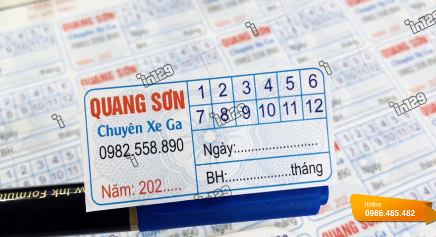 Mẫu tem bảo hành xe máy