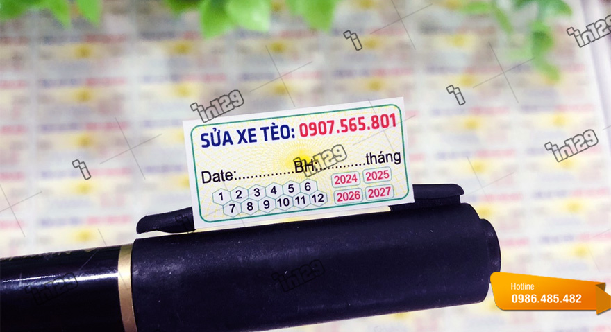 Mẫu tem xe điện chất lượng