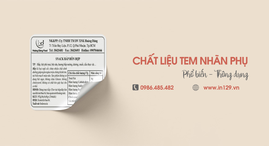 3 Chất liệu in tem nhãn phụ dán sản phẩm phổ biến