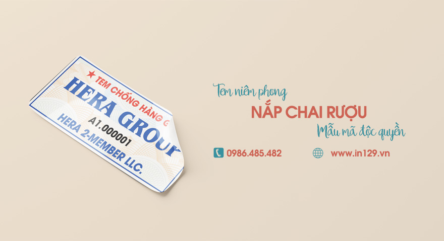 In tem niêm phong nắp chai rượu giá rẻ tại Hà Nội