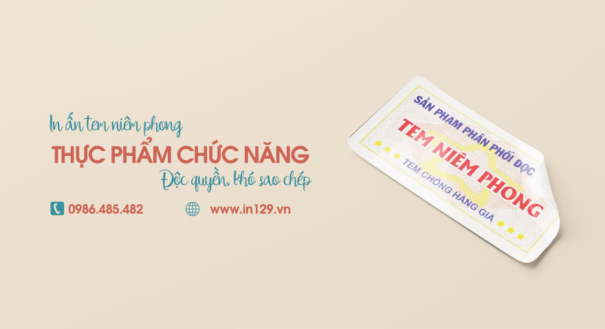 In tem niêm phong thực phẩm chức năng