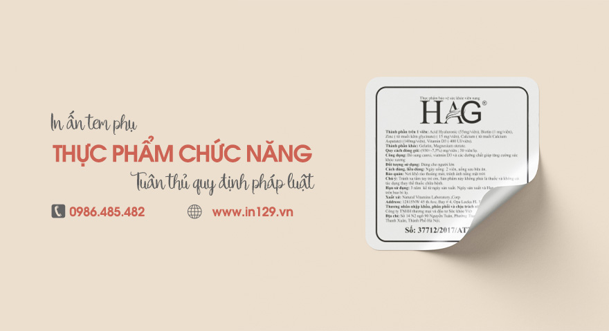 In tem phụ thực phẩm chức năng chuyên nghiệp