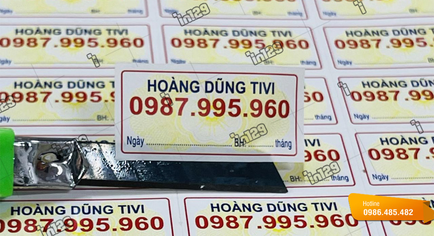 Chất liệu in tem bảo hành tivi thông dụng