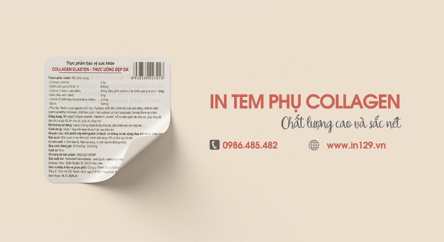 In tem phụ collagen chất lượng cao, sắc nét, bền đẹp