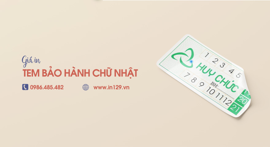 Giá in tem bảo hành hình chữ nhật