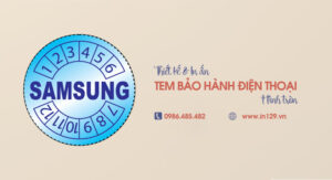 In tem bảo hành điện thoại hình tròn giá rẻ, free thiết kế
