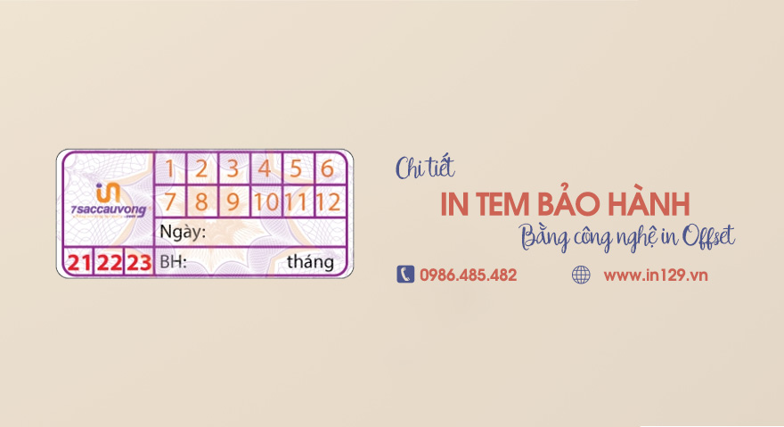 In tem bảo hành bằng công nghệ in offset