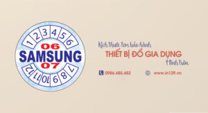 Kích thước in tem bảo hành đồ gia dụng hình tròn
