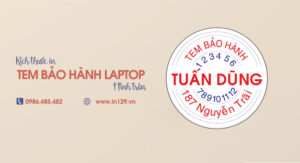 Kích thước tem bảo hành laptop hình tròn