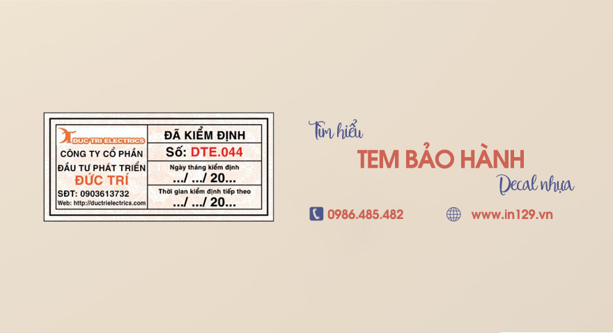 In tem bảo hành decal nhựa theo yêu cầu tại Hà Nội