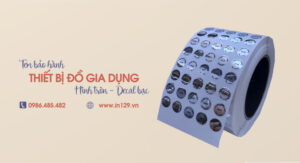 In tem bảo hành đồ gia dụng hình tròn bằng decal bạc