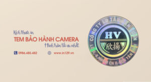 Kích thước tem bảo hành camera hình tròn