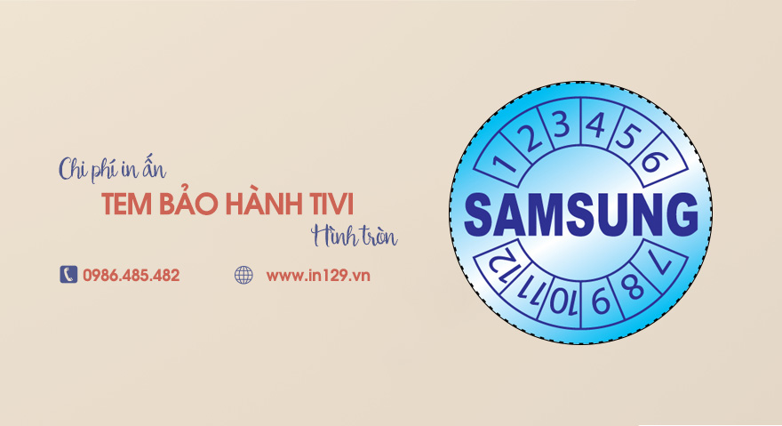 Chi phí in ấn tem bảo hành tivi hình tròn