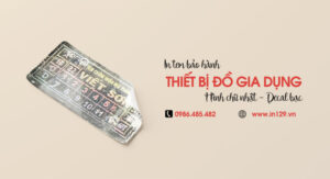 In tem bảo hành đồ gia dụng hình chữ nhật bằng decal bạc