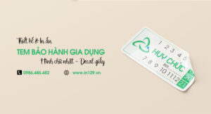 In tem bảo hành đồ gia dụng hình chữ nhật bằng decal giấy