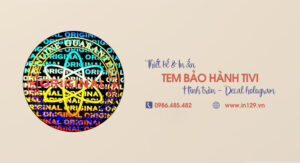 In tem bảo hành ti vi hình tròn decal hologram bảo mật cao
