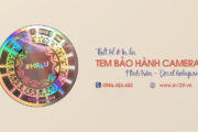 In tem bảo hành camera hình tròn bằng decal hologram