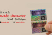 In tem bảo hành laptop hình chữ nhật bằng decal hologram