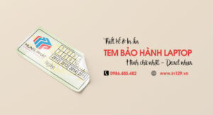 In tem bảo hành laptop hình chữ nhật bằng decal nhựa