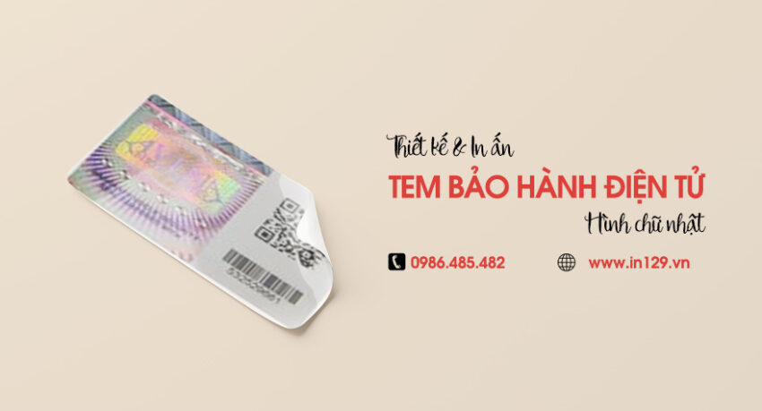 In tem bảo hành điện tử hình chữ nhật