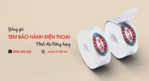 Giá in tem bảo hành điện thoại hình elip