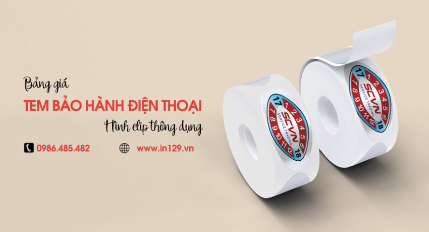Giá in tem bảo hành điện thoại hình elip