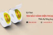 Kích thước tem bảo hành điện thoại hình elip