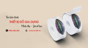 In tem bảo hành đồ gia dụng hình elip decal bạc