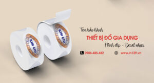 In tem bảo hành đồ gia dụng hình elip decal nhựa