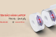 In tem bảo hành máy tính hình elip decal giấy