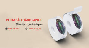 In tem bảo hành máy tính, phụ kiện hình elip bằng decal hologram