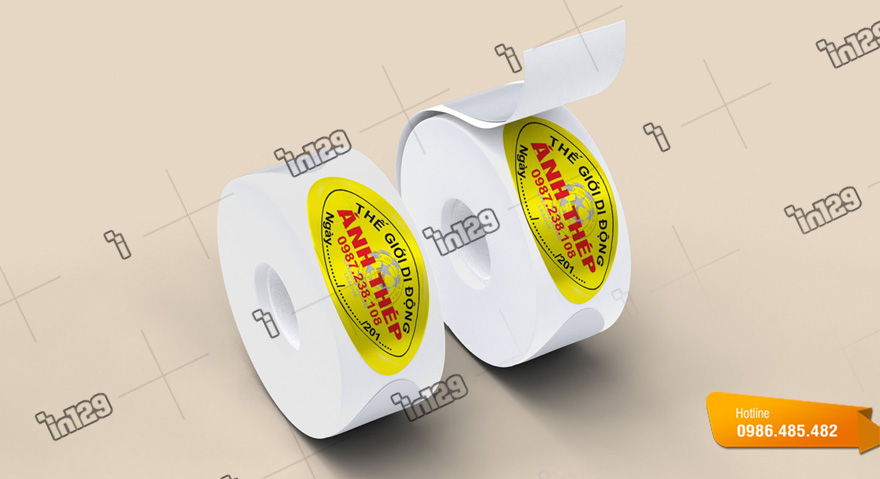 Mẫu tem bảo hành điện thoại hình elip