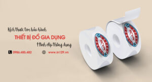 Kích thước in tem bảo hành đồ gia dụng hình elip