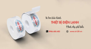 In tem bảo hành đồ điện lạnh hình elip bằng decal giấy