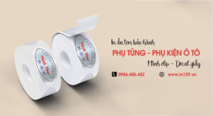 In tem bảo hành phụ tùng, phụ kiện ô tô hình elip bằng decal giấy