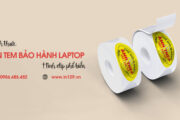 Kích thước in tem bảo hành laptop hình elip