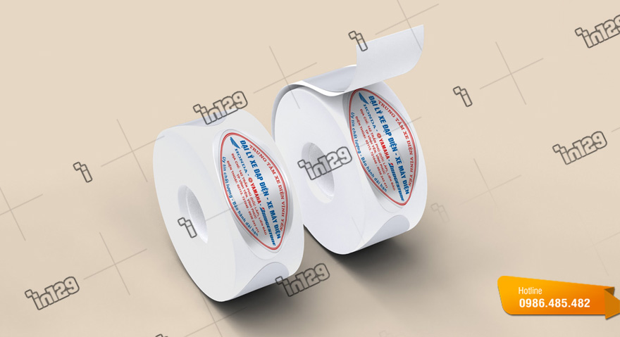 Mẫu tem bảo hành xe điện hình elip