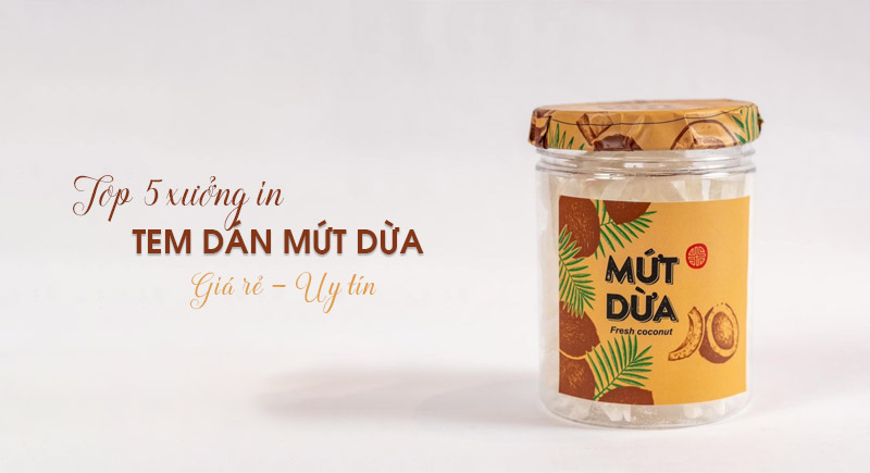 Top 5 xưởng in nhãn dán mứt dừa tại Hà Nội